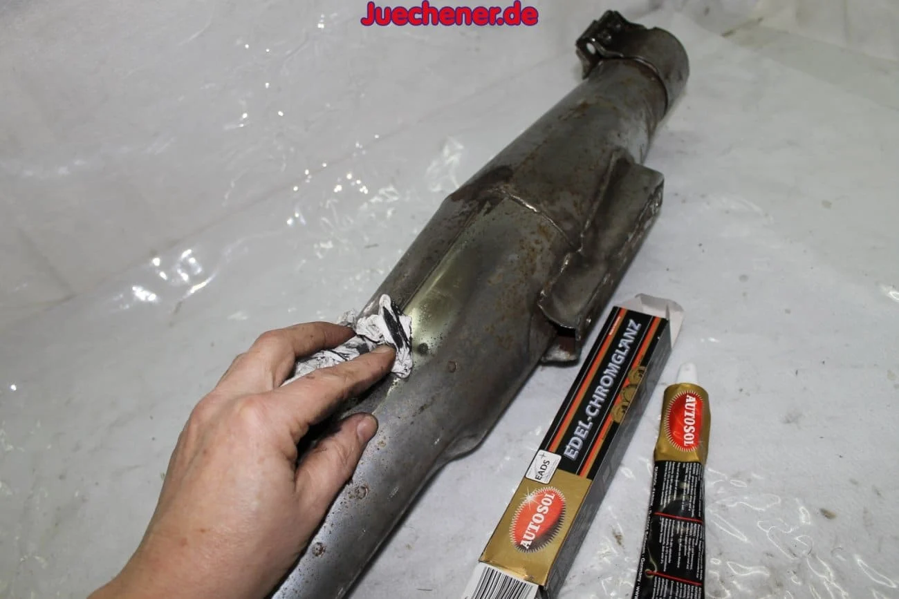 Honda CB750F Baujahr 1976 Auspuff original 4 in 1 Exhaust original – Bild 4